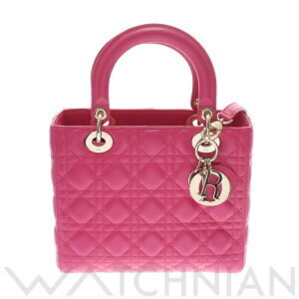 Christian Dior Lady Handbag Pink Lambskin